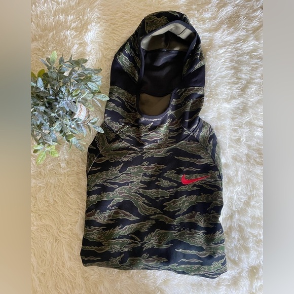 Y2K Hooded Nike PullOver Green  flame Printing 🔥 - Picture 1 of 7